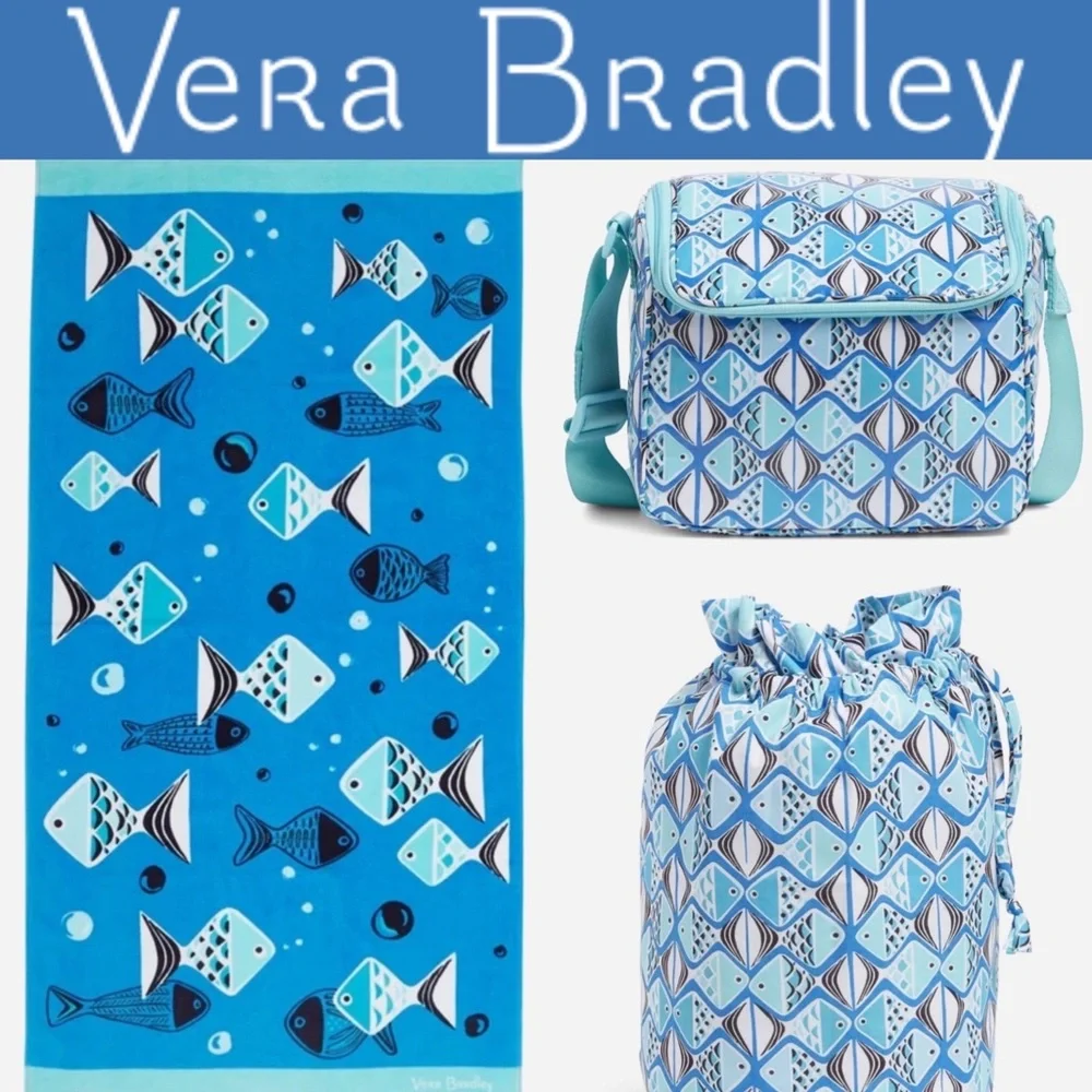 Vera Bradley Free Shipping Towel Cooler Ditty Bag in Go Fish Pattetn